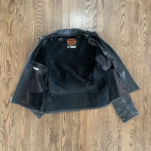 Mens vintage US sheepskin leather jacket